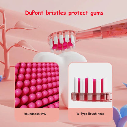 Brosse à dents électrique sonique pour enfants, dessin animé avec lumière LED colorée, étanche IPX7, nettoyage total des dents, brosse à dents de soin Rechargeable