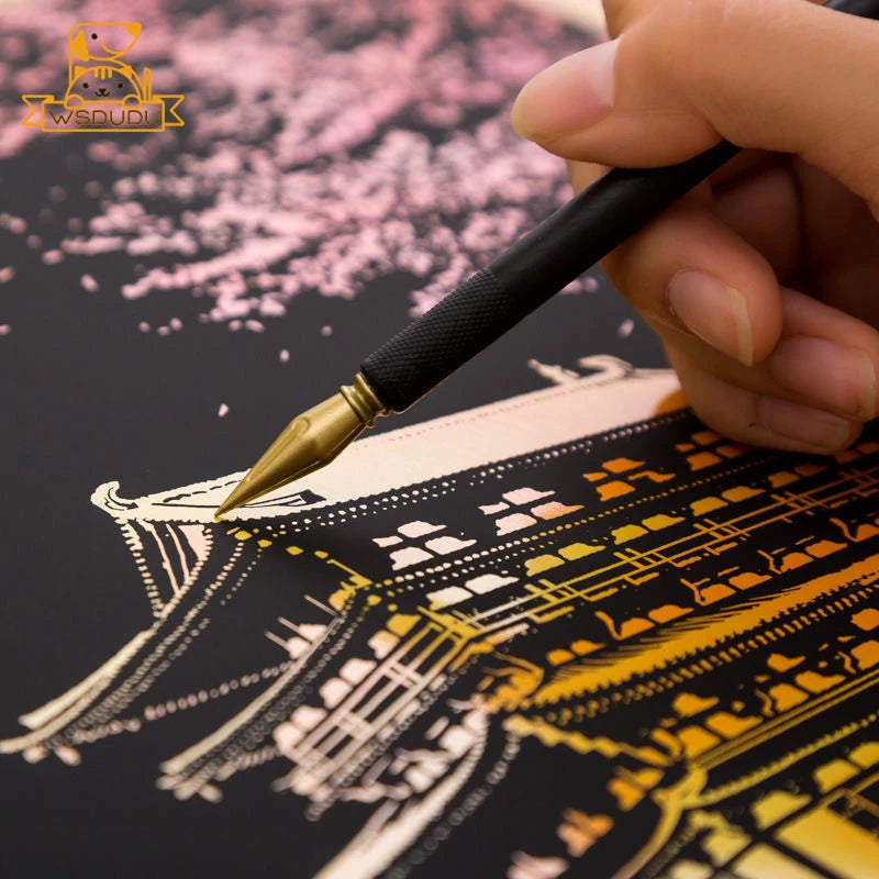 Ensemble de papier à gratter pour animaux, 2 feuilles, avec stylet, bricolage, artisanat arc-en-ciel, Lion, licorne, chat, chien, jouet de peinture, cadeau créatif pour enfants et adultes