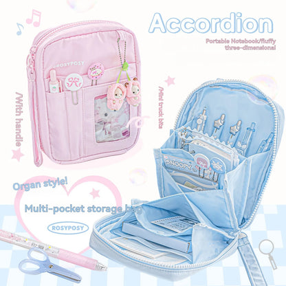 Sac de rangement multi-poches pour accordéon d'orgue, sac de rangement multifonctionnel mignon, protection pour passeport et documents