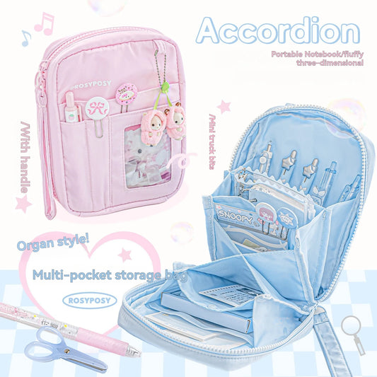 Sac de rangement multi-poches pour accordéon d'orgue, sac de rangement multifonctionnel mignon, protection pour passeport et documents