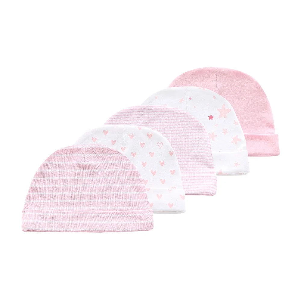 Kiddien'aime-Ensemble bonnet et gants pour nouveau-né, accessoires de vêtements pour bébé garçon, bonnets 100% coton, chapeau d'hôpital, mitaines trempées, 0-6M, lot de 10 pièces