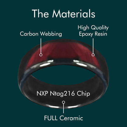 Ntag216 NFC bague en céramique époxy Programmable 888 octets pour hommes ou femmes bague cadeau