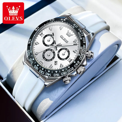 OLEVS 5618  montre de luxe Original Quartz femmes montre Silicone étanche montre calendrier chronographe