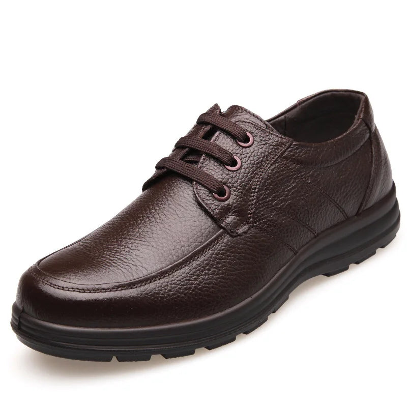 Chaussures en cuir véritable hommes plat mode hommes chaussures richelieu décontractées marque chaussures pour homme doux confortable noir ZH740
