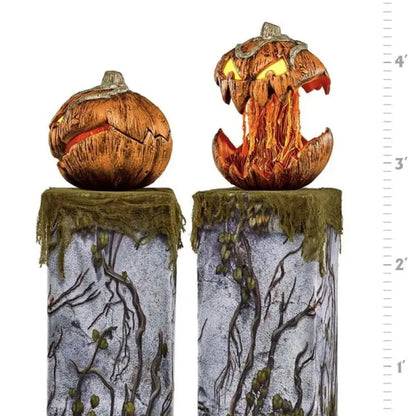 HALLOWEEN-Lanterne à Citrouille TING IC PUMPKIN, Éclairage Fantôme Clignotant, Décor de Parc et Jardin d'Halloween