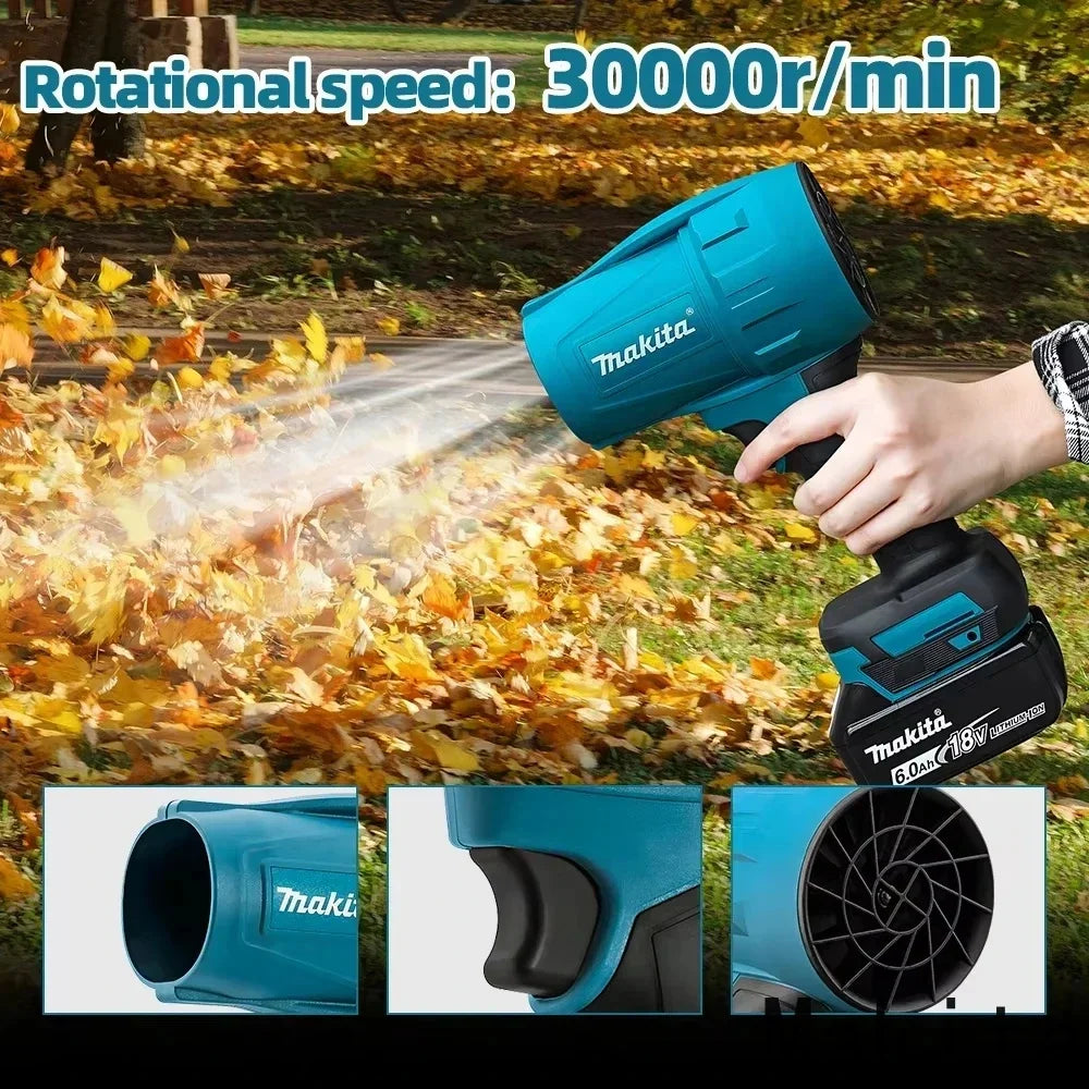 Pour Makita 18V ventilateur violent 30000 tr/min Turbo Jet ventilateur électrique plumeau d'air vitesse du vent Turbo Rechargeable avec nettoyage de voiture léger