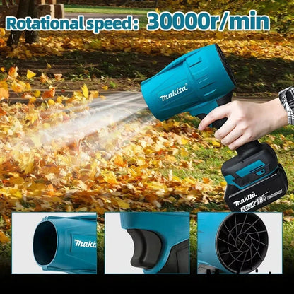 Pour Makita 18V ventilateur violent 30000 tr/min Turbo Jet ventilateur électrique plumeau d'air vitesse du vent Turbo Rechargeable avec nettoyage de voiture léger