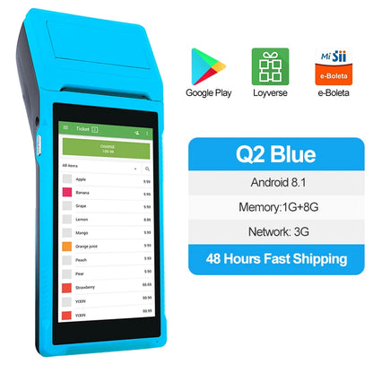 Imprimante thermique portative de reçu de position de Q1 Q2 de 58mm Terminal Android imprimante de billets de facture Mobile sans fil Bluetooth PDA avec la numérisation