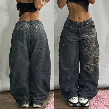 Tendances de la mode américaine Joker outillage poche Baggy jean femme rue Y2K nouveau Hip Hop surdimensionné pantalon à jambes larges unisexe jean
