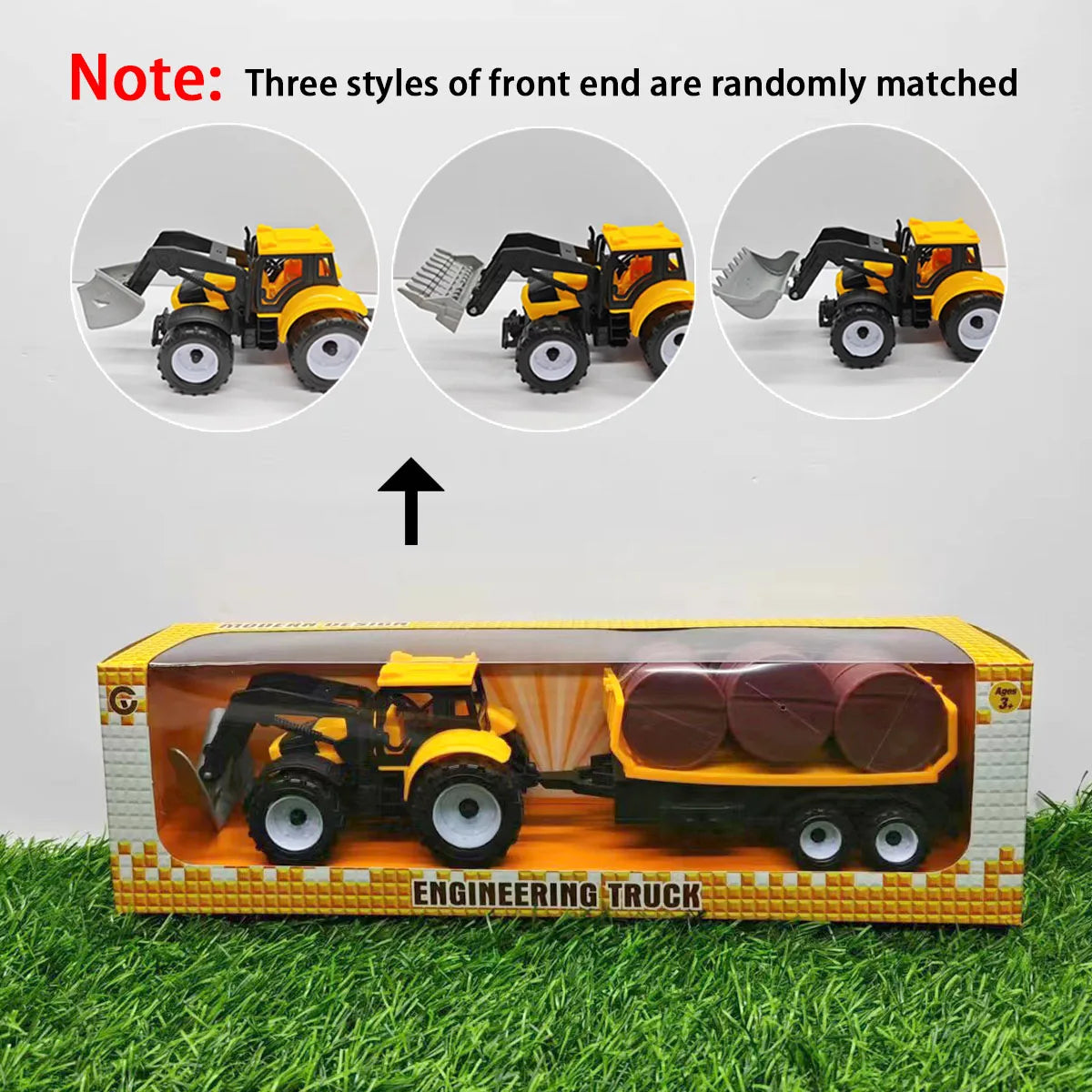 Grand véhicule d'ingénierie pour enfants, tracteur jouet, fonction d'inertie, tracteur avec fermier betta, voiture en bois, réservoir d'huile, voiture en boîte, cadeau pour garçon