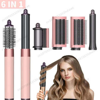 Ensemble de coiffure 6 en 1, sèche-cheveux 220V, brosse à Air chaud pour bouclage automatique, outils de coiffure à ions négatifs, meilleur cadeau pour femmes