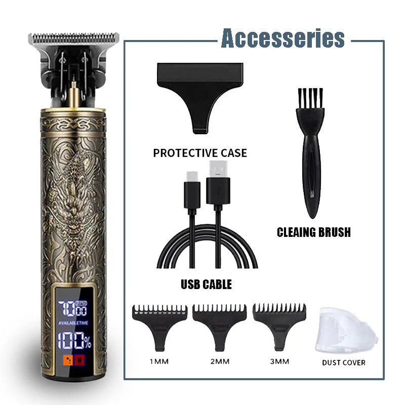 Tondeuse à cheveux électrique Portable USB, charge rapide, Vintage, sans fil, pour barbiers, Machine de coupe de cheveux, nouveauté 2025