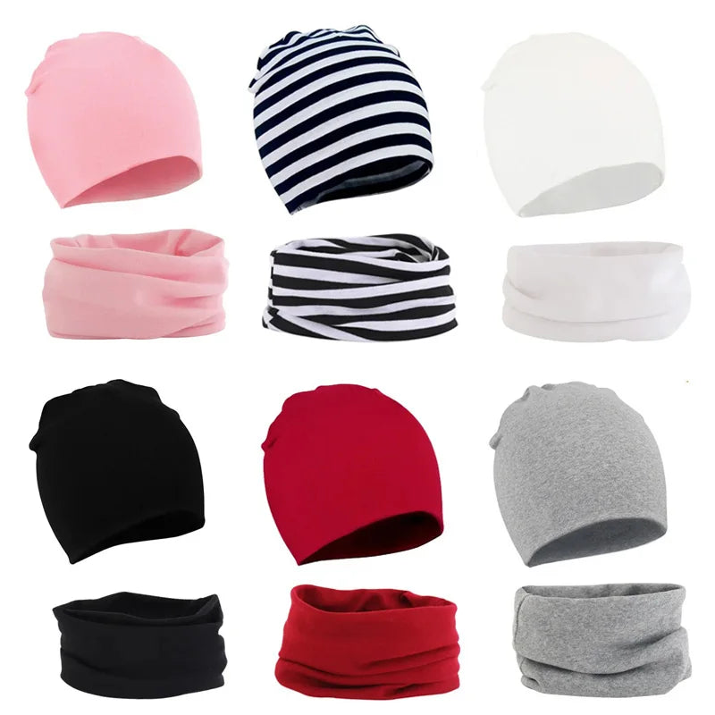 2 pièces bébé Bonnet chapeau écharpe ensemble coton enfants casquette pour filles garçons élastique couleur bonbon enfant en bas âge chapeau enfants accessoires infantile Bonnet