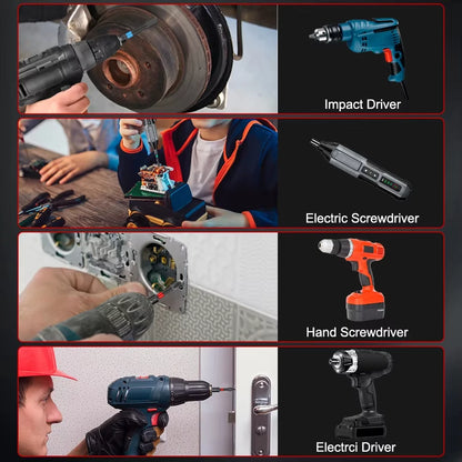 Rafford15PCS lot magnétique tête Impact tournevis électrique jeu d'embouts étui magnétique 5 Types S2 tête embout anti-dérapant étanche embouts