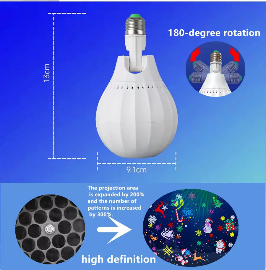 Projecteur de fenêtre de noël LED flocon de neige neige élan projecteur Laser 16 modèles lampe de Projection fête de noël décoration de porte de maison