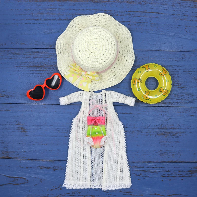 Vêtements kimono de poupée Blyth faits à la main, vêtements de poupée Blyth OB22 24, oreilles de lapin, robe de princesse pour Ymy Licca Azones Ob24 Ob27 Fr