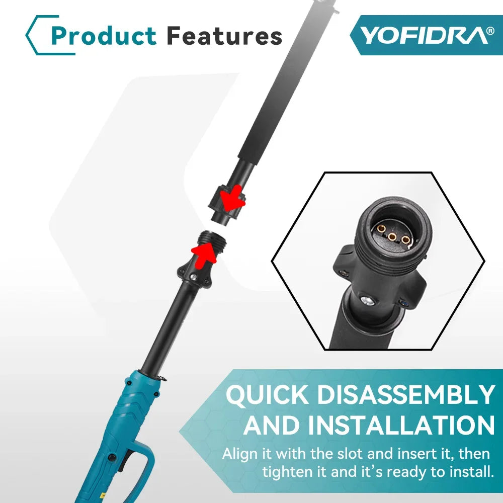 YOFIDRA – tronçonneuse électrique à poteau télescopique sans balais 3 en 1, outil de ciseaux de cisaillement de sécateur hautement évolutif pour broche de batterie Makita 18V