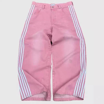 Y2K – jean Baggy rétro pour hommes, broderie croisée américaine, Patchwork, ample, Streetwear, pantalon gothique à jambes larges