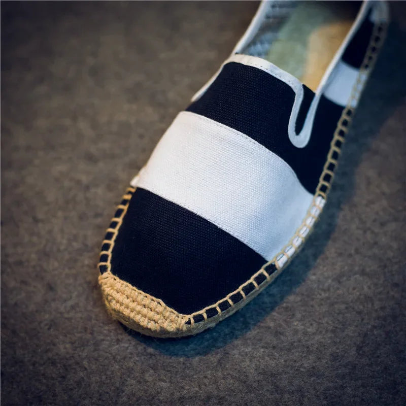 Printemps été hommes chaussures décontractées Slip-on tissu plat respirant pêcheur marque chaussures pour homme rouge noir XZ19