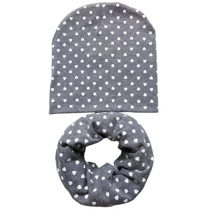 Chapeau en coton imprimé étoile pour bébé, casquette pour tout-petits, écharpe pour bébé, bonnet pour enfants, chapeaux pour garçons et filles, automne et hiver