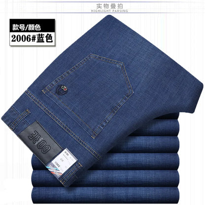 Jean Denim Fin pour Homme, Pantalon Droit, Décontracté, Bleu, Noir, Gris, Vêtements d'Été, Taille 40 42