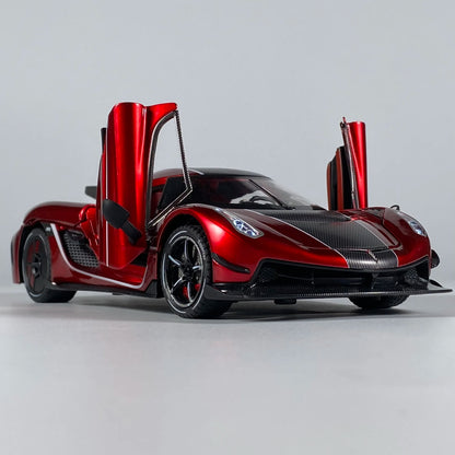 1:24 jesko absolut Supercar alliage métal moulé sous pression modèle voiture son et lumière retirer enfants jouet Miniature véhicule cadeau d'anniversaire