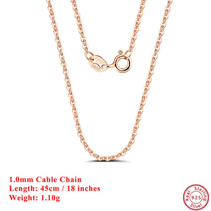 Effie Queen Chic 925 en argent Sterling chaîne de base ras du cou Simple collier bijoux exquis pour hommes et femmes tenue décontractée SC07