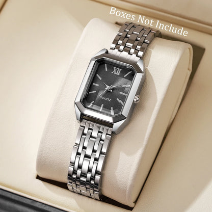Mode Rectangle femmes montre-bracelet à Quartz décontracté  (sans boîte)