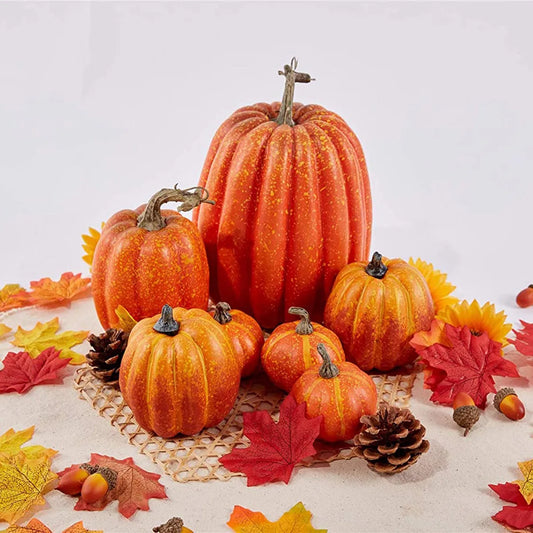 Accessoires de fête de Thanksgiving d'halloween, décoration de maison, ensemble de citrouilles artificielles, faux ornements de citrouille de Simulation