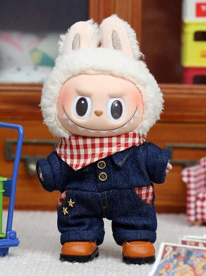 Vêtements de Mini poupée élégants, accessoires de tenue pour poupée Labubu, combinaison de Cowboy occidentale mignonne et chapeau de Cowboy, vêtements cadeau