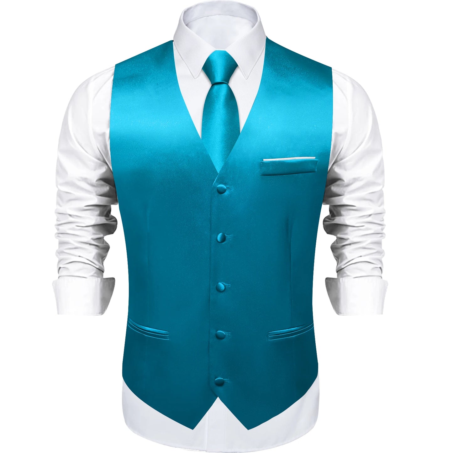 Costume en Satin solide, ensemble gilet et cravate, noir, blanc, bleu, rouge, smoking de mariage pour hommes, gilets d'affaires de luxe, bal de promo, veste sociale sans manches