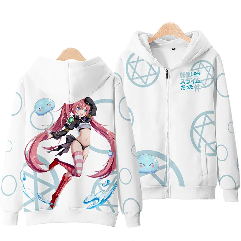 Sweats à capuche Anime Rimuru Tempest pour hommes et femmes, sweat à manches longues, vêtements Streetwear, costume Cosplay