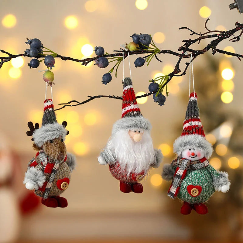 Décorations d'arbre de noël pour nouvel an 2022, poupées mignonnes, pendentif, décoration de maison, ornements d'arbre de noël, cadeau de noël, 2021