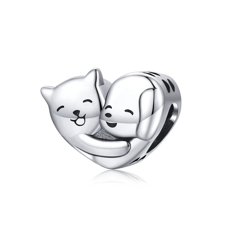 BISAER 925 en argent Sterling coeur série breloque perle coloré Zircon pendentif ajustement famille fête des mères anniversaire Bracelet bijoux à bricoler soi-même