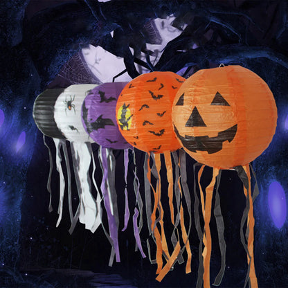 Lanterne en papier pour Halloween, Hangin, fantôme de face mignon, extérieur, décoration intérieure, festival, cadeaux de fête