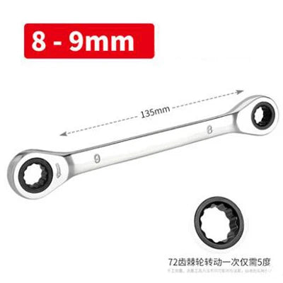 WEELEE – clé à Double cliquet, 1 pièce, outil manuel, 72 dents, acier au Chrome Vanadium, finition miroir