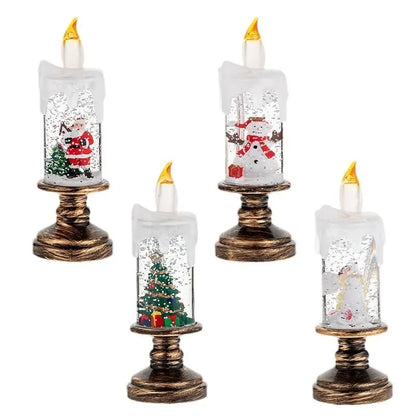 Décorations de Noël chaudes, lampe à vent, bougie ci-après, boule de cristal, lumières, flocon de neige, boîte à musique, cadeau de Noël, scène de Gand