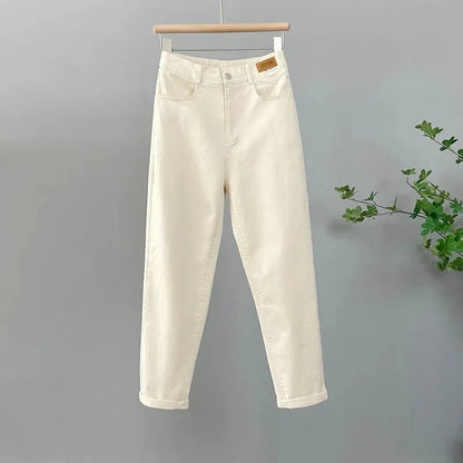 Pantalon en denim taille haute pour femme, style coréen, décontracté, adt ingent Harun, FJLadies, automne, nouveau, 2025