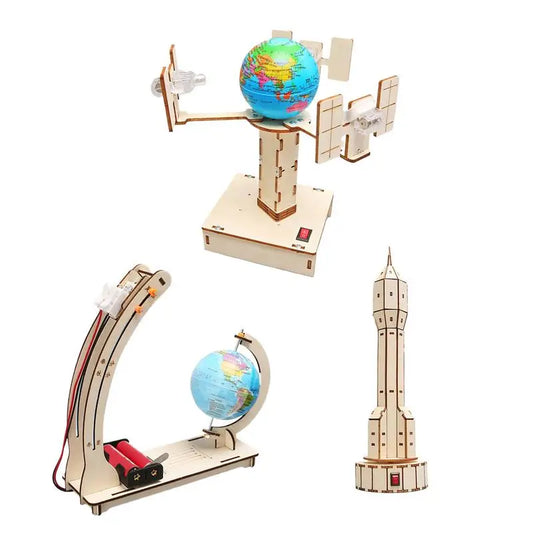 Kits de modèles scientifiques, modèle Satellite, modèle de fusée, jouet d'assemblage, ensemble de fabrication de modèles Satellite en bois pour fille et garçon