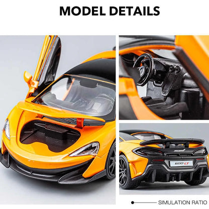 McLaren-Voiture l'inventaire en métal moulé sous pression pour enfants, modèle de jouet de sport ThomZ CiTY, collection son et lumière, cadeau, 1/32, 600LT