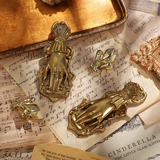 Pince à billet en métal vintage pour dame, pince à main en alliage, note de voyage ancienne, bricolage créatif, outils de journal, papeterie, 1 pièce