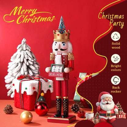 Casse-noisette de noël 40CM, couronne d'arbre de noël, calendrier, article décoratif, artisanat en bois, décoration de Festival pour la maison ou le bureau