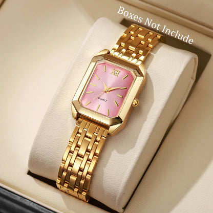 Mode Rectangle femmes montre-bracelet à Quartz décontracté  (sans boîte)