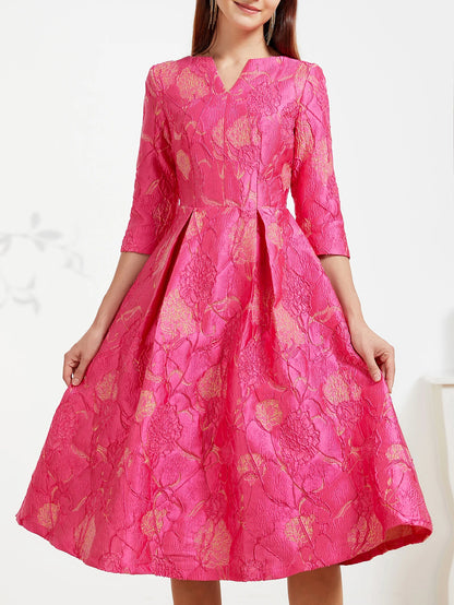 Robe de luxe femmes mode élégante robe Jacquard fête florale femmes vêtements soirée robe Vintage robes formelles