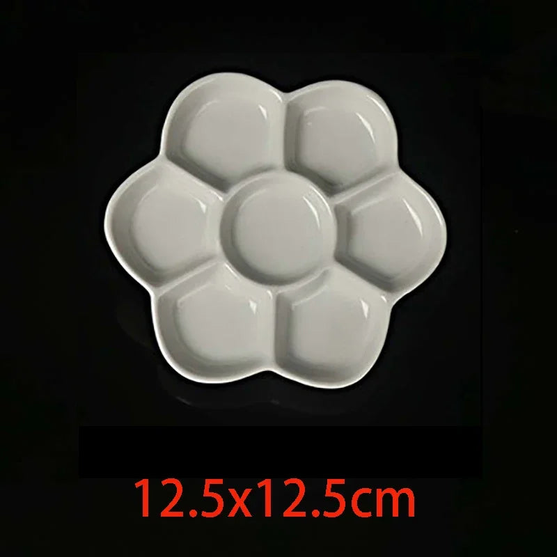 Jingdezhen – Palette en céramique fleur de prunier, plateau de peinture à l'aquarelle, Gouache, fournitures professionnelles de niveau d'artiste, multi-spécifications