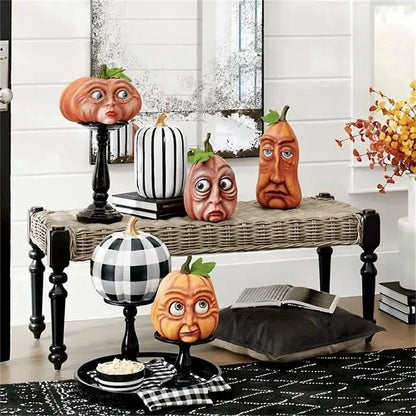 Accessoires de Décoration Extérieure d'Halloween, Tête de Citrouille Mutée, ixFantôme, Cour, Jardin Nik