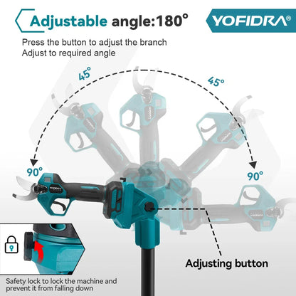 YOFIDRA – tronçonneuse électrique à poteau télescopique sans balais 3 en 1, outil de ciseaux de cisaillement de sécateur hautement évolutif pour broche de batterie Makita 18V