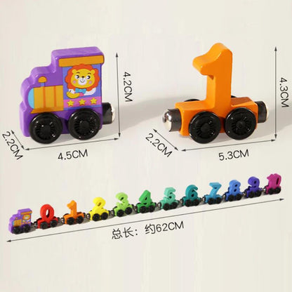 1 ensemble de jouets de Train à chiffres magnétiques en bois, jouet éducatif Montessori, Kit de Train, apprentissage de la Cognition précoce, ensembles d'enseignement pour les tout-petits