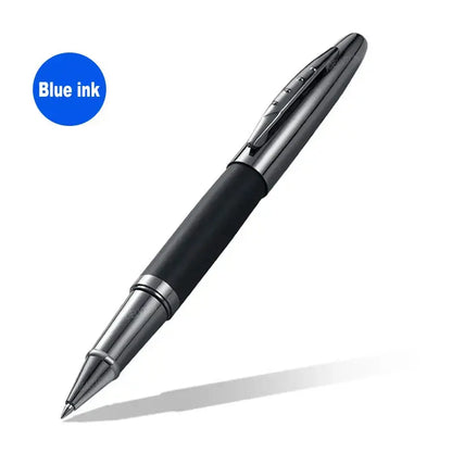 DELVTCH-Stylo gel en métal avec cartouche d'encre noire et bleue,