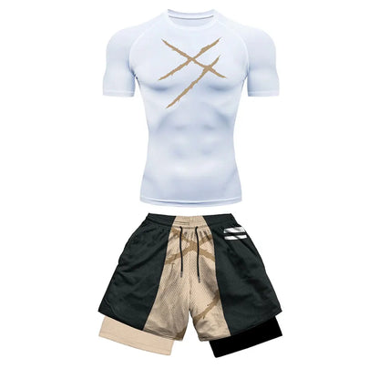 2025 Costume de sport de compression imprimé à la mode Vêtements d'été Costume athlétique pour hommes - Élégant Fitness Running Ensemble deux pièces décontracté